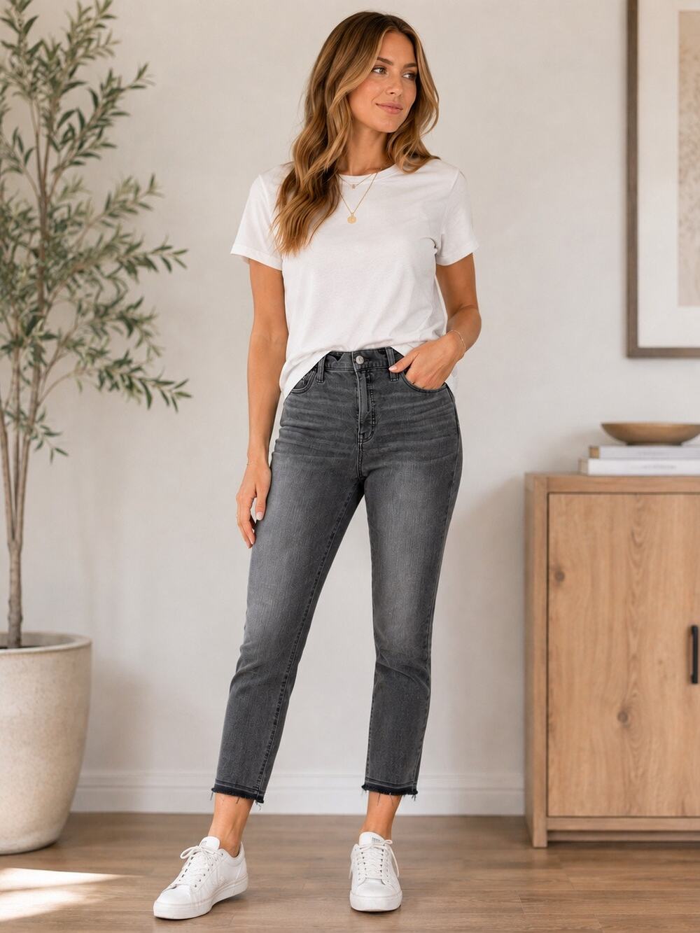 Madewell Roadtripper Gray High Rise Raw Hem Jeggings Size 32